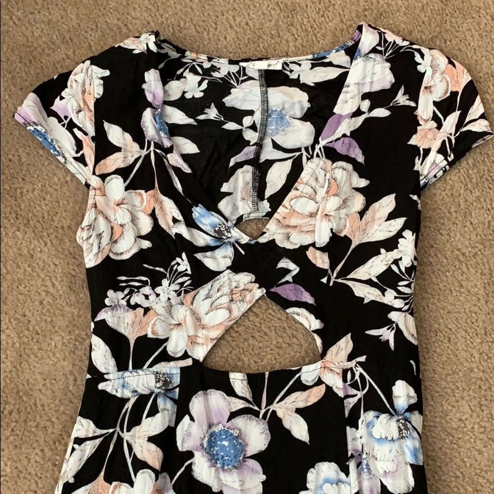 Floral Cut-Out (front and back) Maxi Dress